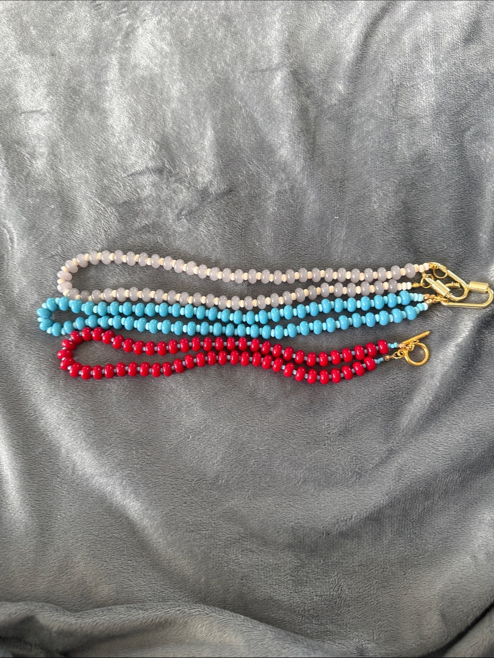 Beaded Necklaces with Gold Closures